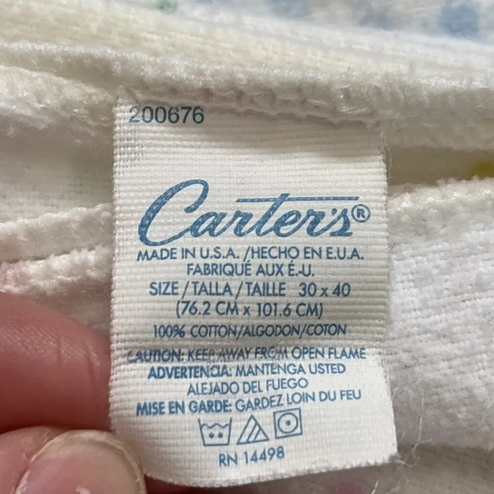 vintage carters hospital receiving Blankets Stars Blue Checkered READ STAINS - Picture 3 of 12